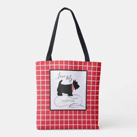 Zwarte Schotse Terriër Hond Liefde Mijn Scottie Tote Bag (Achterkant)