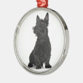 Zwarte Schotse terrier Metalen Ornament (Links)