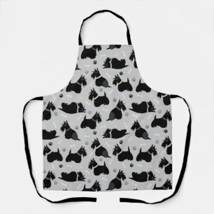 Zwarte Schotse terrier Paws and Botten Apron Schort