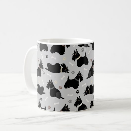 Zwarte Schotse terrier Paws and Botten Coffee Mok (Voorkant links)