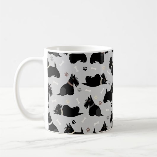 Zwarte Schotse terrier Paws and Botten Coffee Mok (Links)