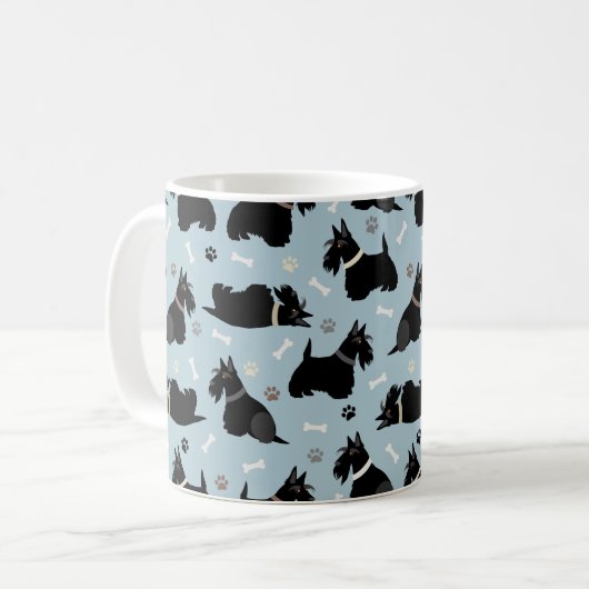 Zwarte Schotse terrier Paws and Botten Coffee Mok (Voorkant links)
