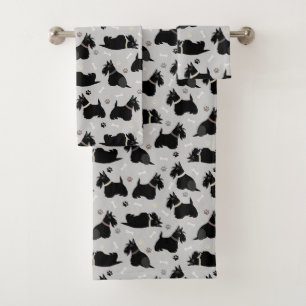 Zwarte Schotse terrier Paws en Botten Bad Handdoek