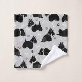Zwarte Schotse terrier Paws en Botten Bad Handdoek (Wasdoekje)