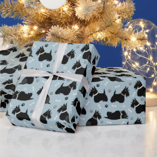 Zwarte Schotse terrier Paws en Botten Cadeaupapier