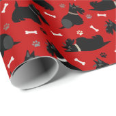 Zwarte Schotse terrier Paws en Botten Cadeaupapier (Rol Hoek)