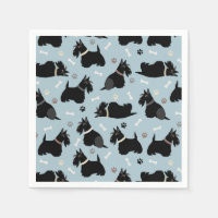 Zwarte Schotse terrier Paws en Botten Napkins