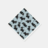 Zwarte Schotse terrier Paws en Botten Napkins Servet (Hoek)