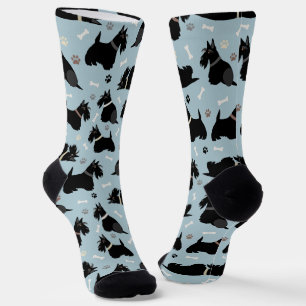 Zwarte Schotse terrier Paws en Botten Socks Sokken