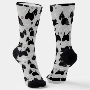 Zwarte Schotse terrier Paws en Botten Socks Sokken