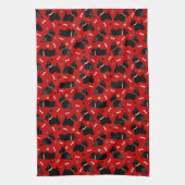 Zwarte Schotse terrier Paws en Botten Theedoek (Verticaal)