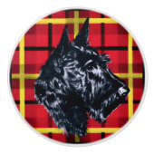 Zwarte Schotse Terriër Scotty hond keramische knop (Voorkant)