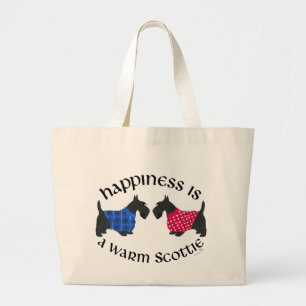 Zwarte Schotse Terriërs Geluk Grote Tote Bag