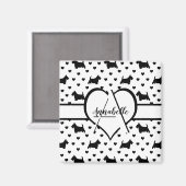 Zwarte Schotse Terriers (Scottie Dogs) - Wit Magneet (Voorkant / Achterkant)