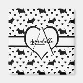 Zwarte Schotse Terriers (Scottie Dogs) - Wit Magneet (Voorkant)