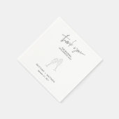 Zwarte Schreef Bruiloft Bedankt Servetten (Hoek)