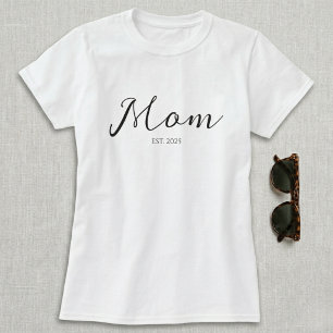 Zwarte Schrift Gevestigde Moeder T-Shirt