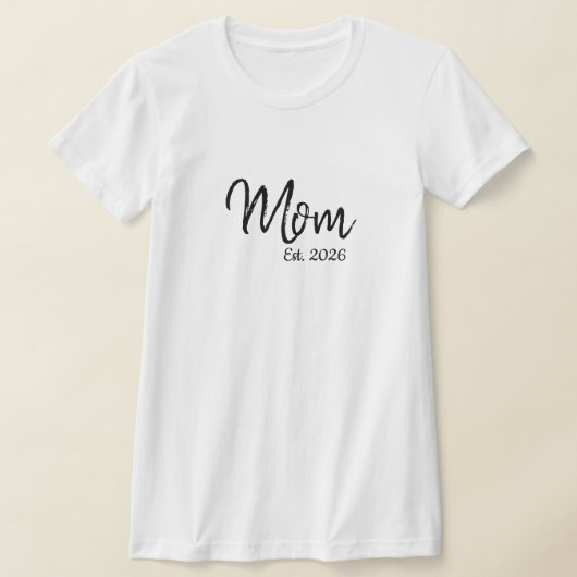 Zwarte Schrift Opricht Moeder T-Shirt (Laagn)