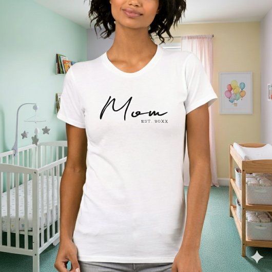 Zwarte Schrift Opricht Moeder T-shirt