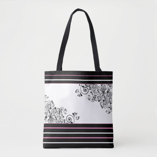 Zwarte schriften tote bag (Voorkant)