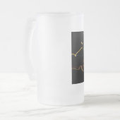 zwarte schutter van glasbier mok (Voorkant links)