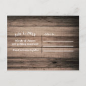Zwarte Schuur Bruin Hout Landelijke Trouwdag Opsla Aankondigingskaart (Achterkant)