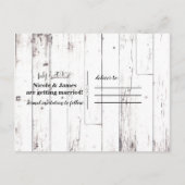 Zwarte Schuur Witte Hout Rustieke Trouw Save The D Aankondigingskaart (Achterkant)