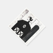 Zwarte schuur witte houten rustieke boerderij brui servetten (Hoek)