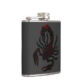 Zwarte Scorpion met rode accessoires Heupfles (Rechts)