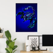 Zwarte Scorpion-Posters Poster (Thuiskantoor)
