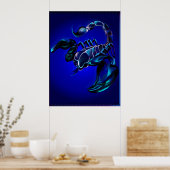 Zwarte Scorpion-Posters Poster (Keuken)