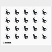 Zwarte Scorpion Ronde Sticker (Vel)