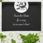 Zwarte Scorpion Silhouette Monogram Foto Theedoek (Gevouwen)