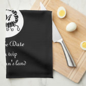 Zwarte Scorpion Silhouette Monogram Foto Theedoek (Quarter Fold)