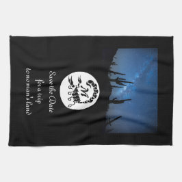 Zwarte Scorpion Silhouette Monogram Foto Theedoek