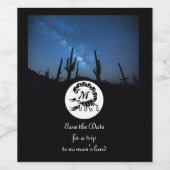 Zwarte Scorpion Silhouette Monogram Foto Wijn Etiket (Enkel label)