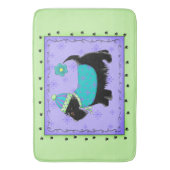 Zwarte Scottie Dog Decorative Lime Green Lavender Badmat (Voorkant Verticaal)