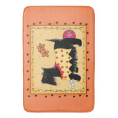 Zwarte Scottie Dog Decorative Oranje Yellow Custom Badmat (Voorkant Verticaal)