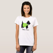 Zwarte Scottie Dog Green Name Persoonlijk T-shirt (Voorkant volledig)