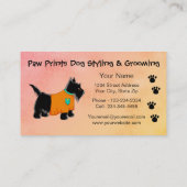 Zwarte Scottie Terrier Dog Grooming Yellow Visitekaartje (Achterkant)