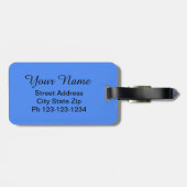 Zwarte Scottie Terrier Dog Name Persoonlijk Blauw Bagagelabel (Achterkant horizontaal)