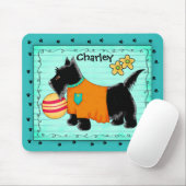 Zwarte Scottie Terrier Dog Name Persoonlijk Blauwg Muismat (Met muis)