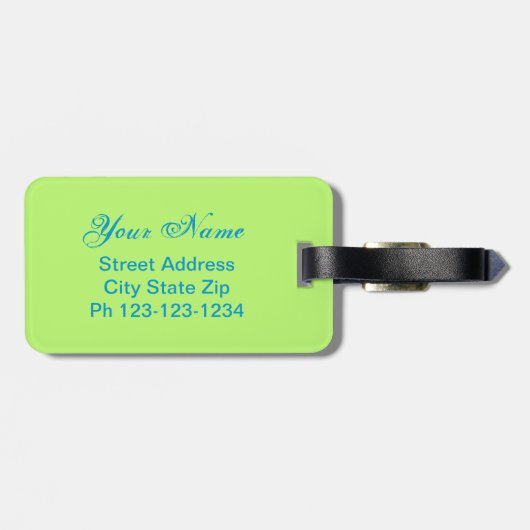 Zwarte Scottie Terrier Dog Name Persoonlijk Groen Bagagelabel (Achterkant horizontaal)