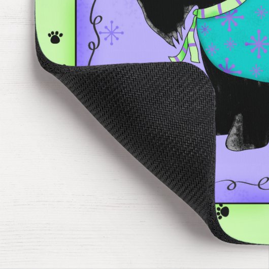Zwarte Scottie Terrier Dog Name Persoonlijk Groen Muismat (Hoek)