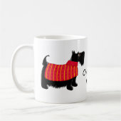 Zwarte Scottie Terrier Dog Oranje Name Persoonlijk Koffiemok (Links)