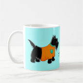Zwarte Scottie Terrier Dog Oranje Name Persoonlijk Koffiemok (Links)