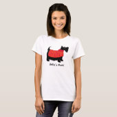 Zwarte Scottie Terrier Dog Red Name Persoonlijk T-shirt (Voorkant volledig)