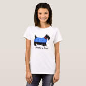 Zwarte Scottie Terrier Hond Blauwe Naam Gepersonal T-shirt (Voorkant volledig)