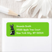 Zwarte Scottish Terrier Scarf Winter Green Custom Etiket (Insitu)