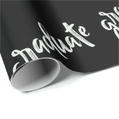Zwarte Script Afstudeerfeest Diplomafeest Cadeaupapier (Rol Hoek)